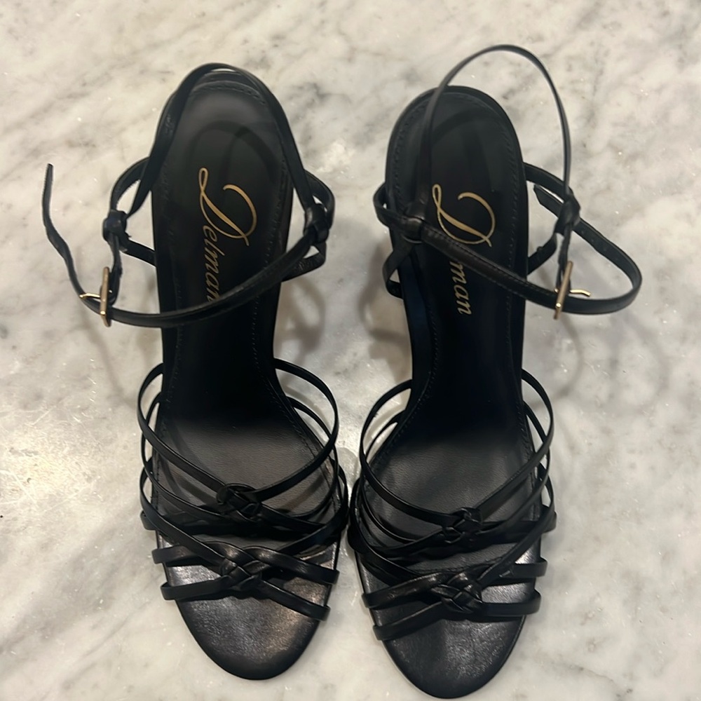 Vintage Delman strappy black heels
